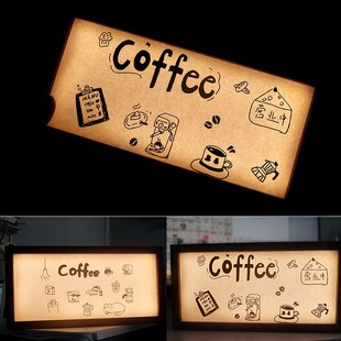 小夜灯色灯风咖啡馆小面展示抽拉替换提供画面打印