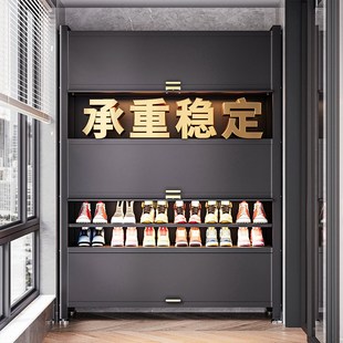 家用门口钢制鞋柜大容量防尘鞋架室内入户门玄关柜走廊多层储藏柜
