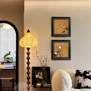 法式 饰画餐厅复古两联挂画宋代美学玄关走廊壁画 中国风花鸟客厅装