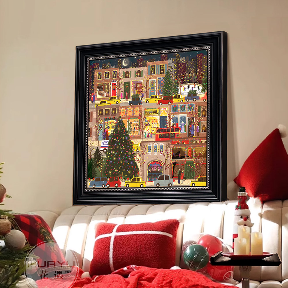 冬灯氛围感复古艺术挂画