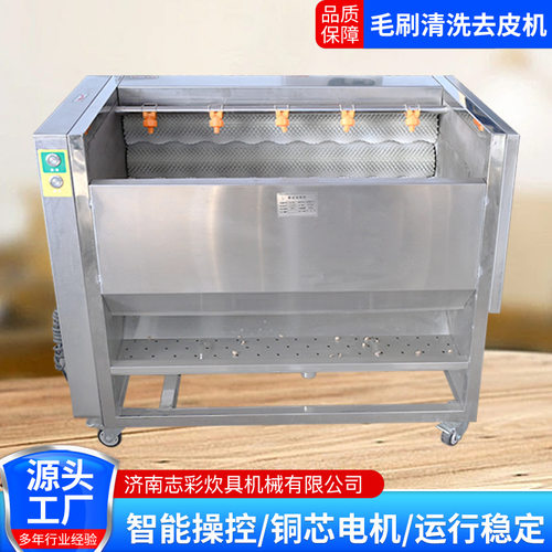 全自动清洗机大型多功能商用果蔬清洗喷淋瓜果设备毛刷去皮清洗机
