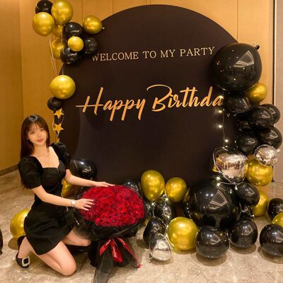 女孩18岁生日20女士30酒店KTV庆生派对氛围装扮定制拍照气球场景