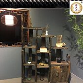 博古架 包邮 展示架实木茶叶架子 置物架 船木中式