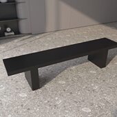 现代简约实木长条凳家用客厅餐桌碳化长板凳进门换鞋 凳卧室床尾凳