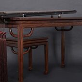 霸王杖花梨木古琴桌凳胡桃木色扬州琴桌榫卯结构擦生漆无异味环保