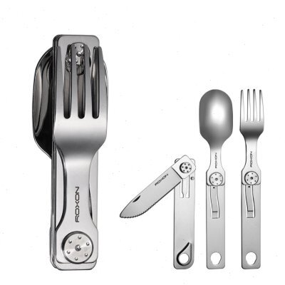 ROXON洛森户外折叠餐具多用不锈钢便携露营多用装备实用叉勺系列