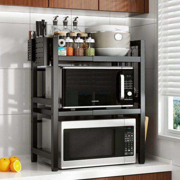 微波炉厨房置物架伸缩电饭锅家用架子台面支架烤箱收纳双层多功能,厨房/烹饪用具,微波炉置物架,淘宝优惠券,粉丝福利购,淘宝优惠卷