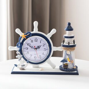 地中海钟表创意时钟摆台摆放式桌面摆件客厅卧室静音家用台式座钟