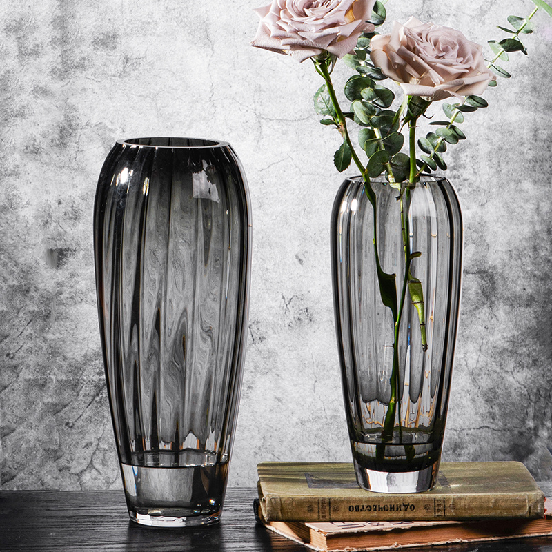 轻奢欧式创意简约花瓶装饰摆件玻璃原色水养水P培插花鲜花客厅餐