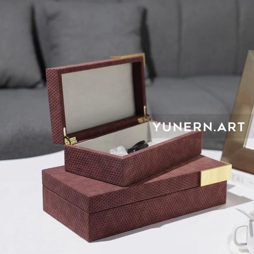 现代轻奢商务高级感桌面摆设装饰盒客厅装饰摆件家居软装饰品