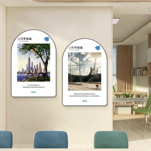心理咨询室辅导挂图学校心灵驿站吧文化墙壁画心理诊所布置装饰画