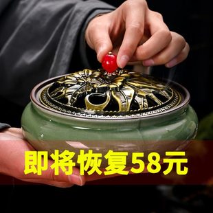 大号驱蚊香炉家用室内创意陶瓷蚊香盒子檀香盘香架香薰盘托盘摆件