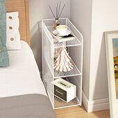 简易床头柜超窄款 卧室床边夹缝置物架墙边缝隙收纳小柜子铁艺边几