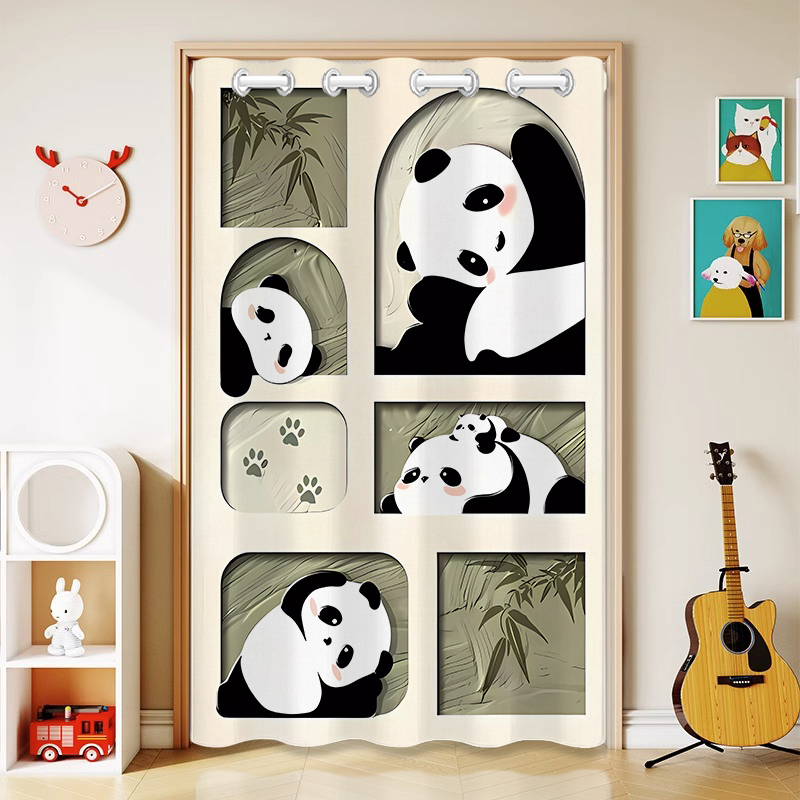 免打孔布艺门帘隔断帘客厅卧室空C调挡风帘子隐私遮挡帘防冷气挂