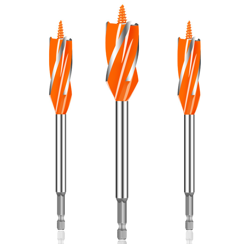 四槽四刃木工f支罗钻加长门锁开孔器深孔扩孔钻头10~25mm