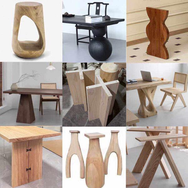 风新中式黑色实木餐桌现代白蜡木办公桌原木大板长方形工作台