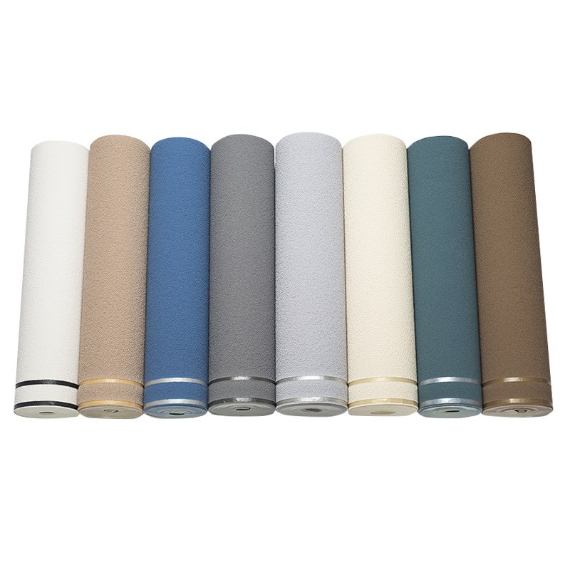 北欧素色宽条纹鹿皮q绒墙纸卧室客厅电视背景墙无纺布壁纸