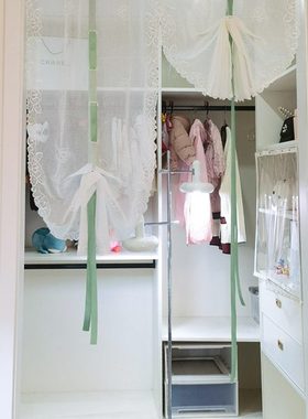 法式白色升降罗马帘透光梦幻帘客厅卧室窗纱手动隔断提拉纱帘子