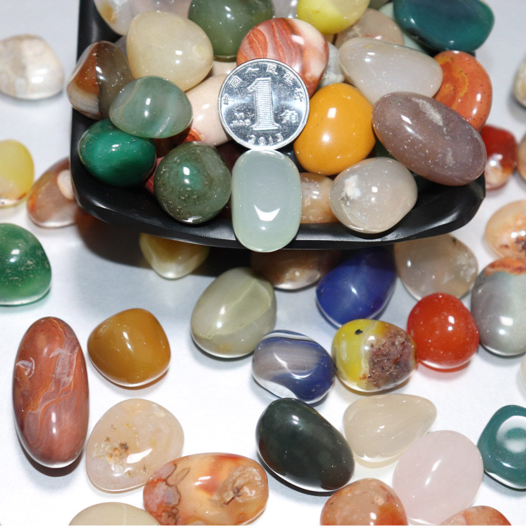 南京雨花石原石天然鹅卵石鱼缸石头花盆彩色石子七彩小石头五彩石