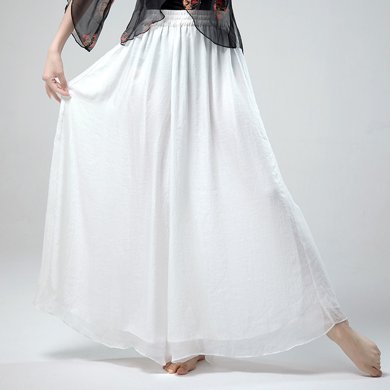 古典舞现代舞练功服裤民族舞裙裤成F人女表演服白色雪纺宽松阔腿