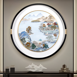 2024年新款铜雕画入户玄关高端客厅沙发背景墙靠山画财源滚滚挂画