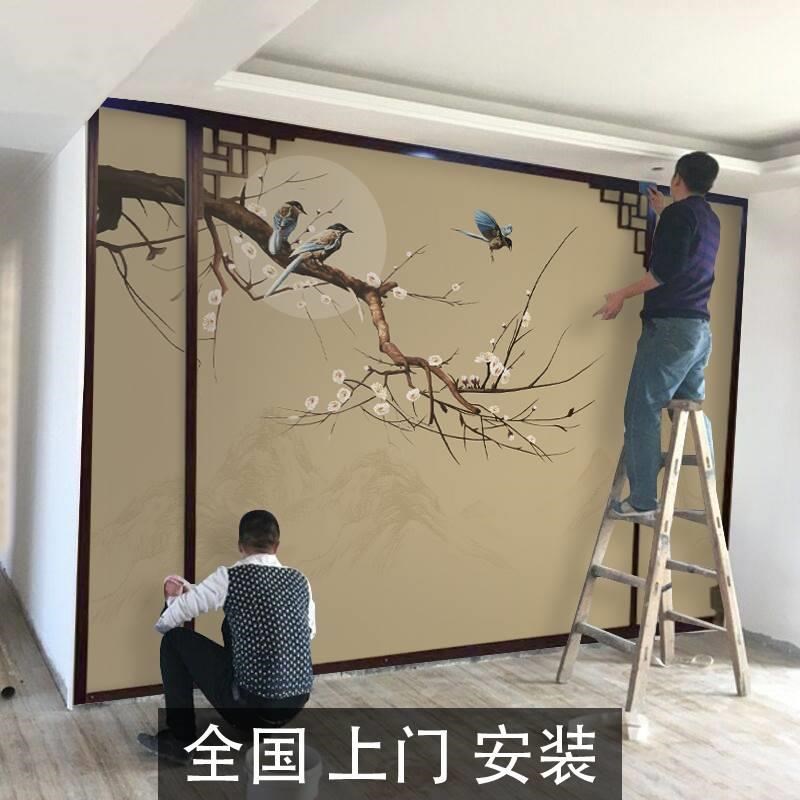新中造式视背f景装饰边框实木线条电框型边框造型格墙栅花格护ZTQ