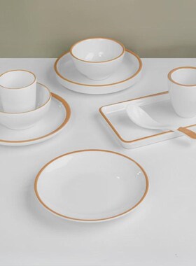 S588密胺摆台四件套火锅店碗勺杯套装饭店餐厅餐具酒店骨碟盘子商