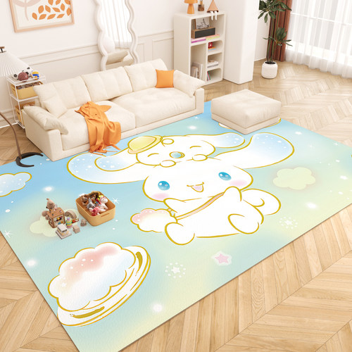 卡通客厅地毯玉h桂狗可擦免洗PVC防水防摔阅读区宝宝爬行卧室地垫