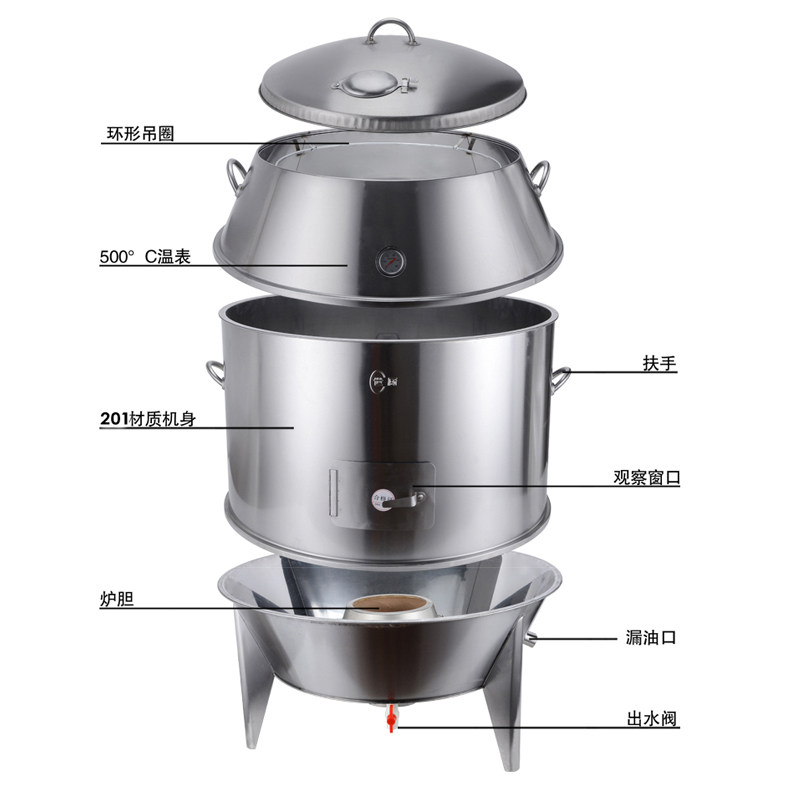 世厨90双层烤h鸭炉烧鹅叉烧腊果木炭烧鸭鸡烤乳猪吊炉脆皮烤肉包