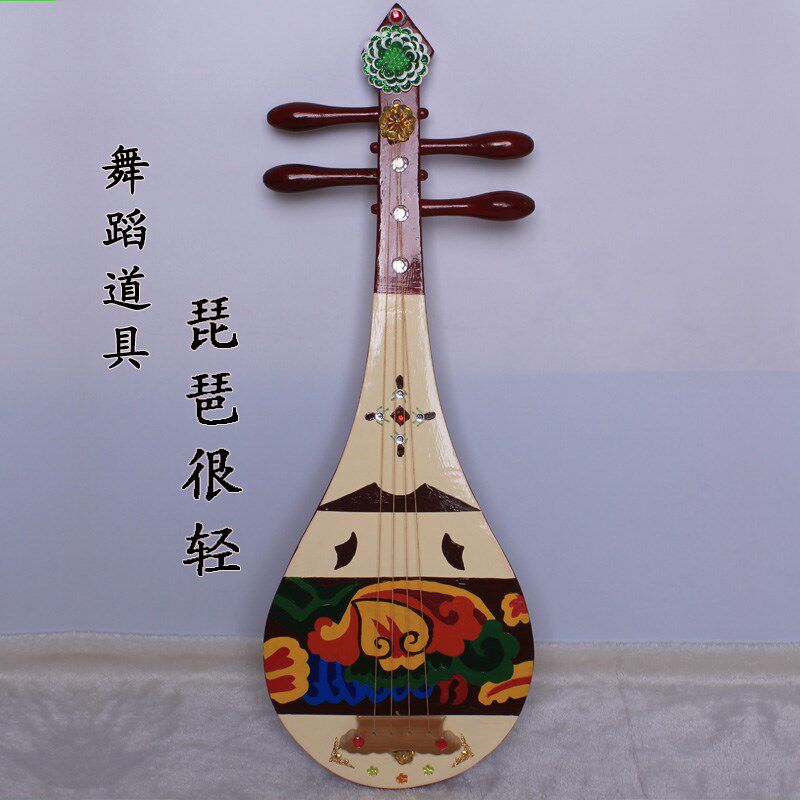 儿童成人琵琶乐器道具仿真敦煌舞蹈演出手工彩绘琵琶道具摄影摆件