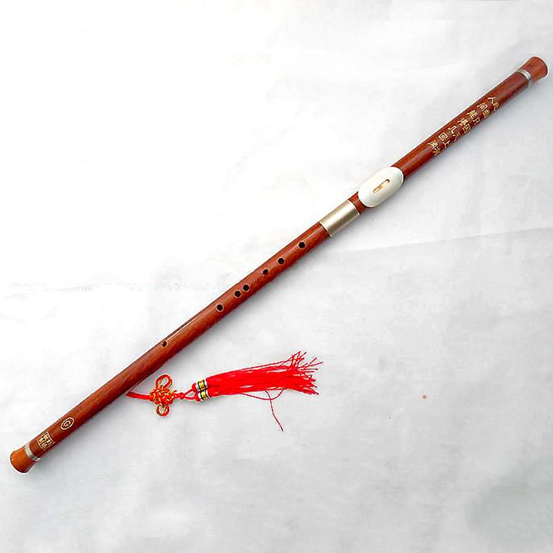 纯黑檀实木专业演奏横吹红檀木F/ G调巴乌乐器初学者不锈钢吹桶套