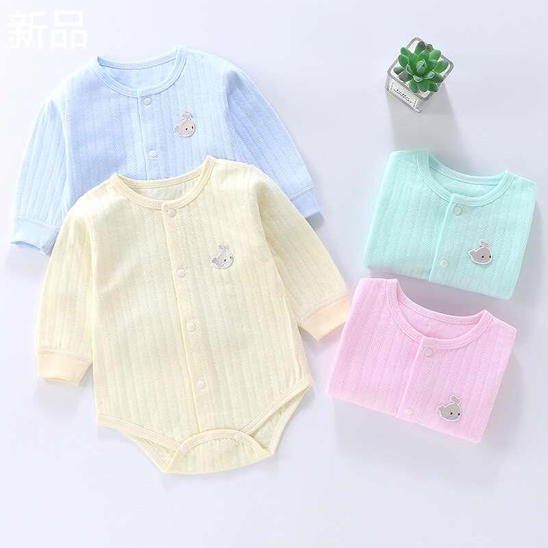 新生婴儿包屁衣春秋夏季连体衣岁三01宝宝角哈衣爬服打底长袖新品