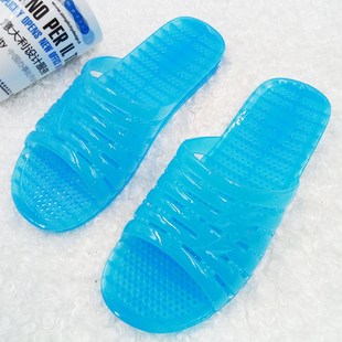新款漏水空调凉拖鞋浴室夏季防滑家居鞋平跟水晶果冻拖鞋男款水晶