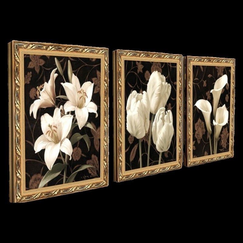 尚尚木莲现代美式欧式沙发背景墙画客厅装饰画餐厅卧室有框壁画