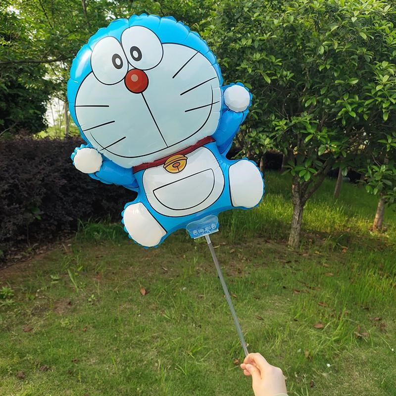 可爱动物卡通铝膜气球夹片手持生日儿童棒充气玩具摆地摊活动新款