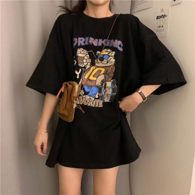 高个子加长版欧货大版下装消失中长款t恤女遮屁股大码X胖mm宽松盖