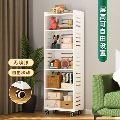 置物架可移动带轮子落地家用w简易储物多层玩具书架收纳层架儿童