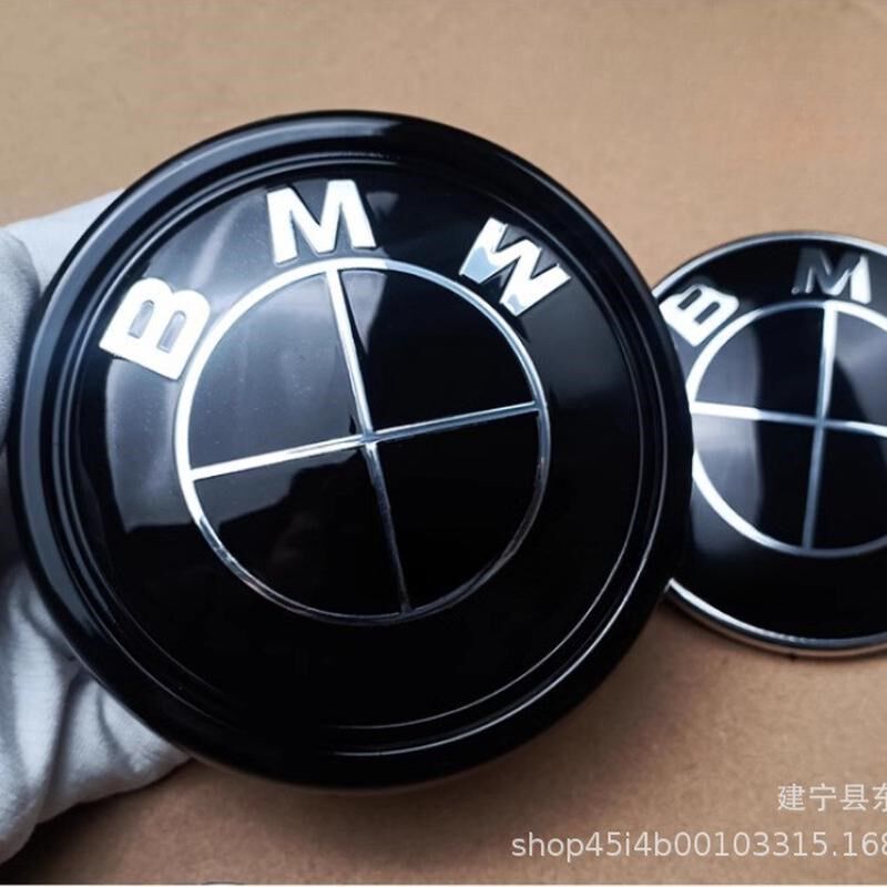 适用于X1X3X4X5黑白色轮毂盖装饰贴1/3系4/5系改装方向盘后尾标