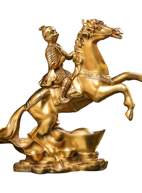 纯铜马上封侯送领导礼品招财家居工作办公室摆设铜马猴子马摆件