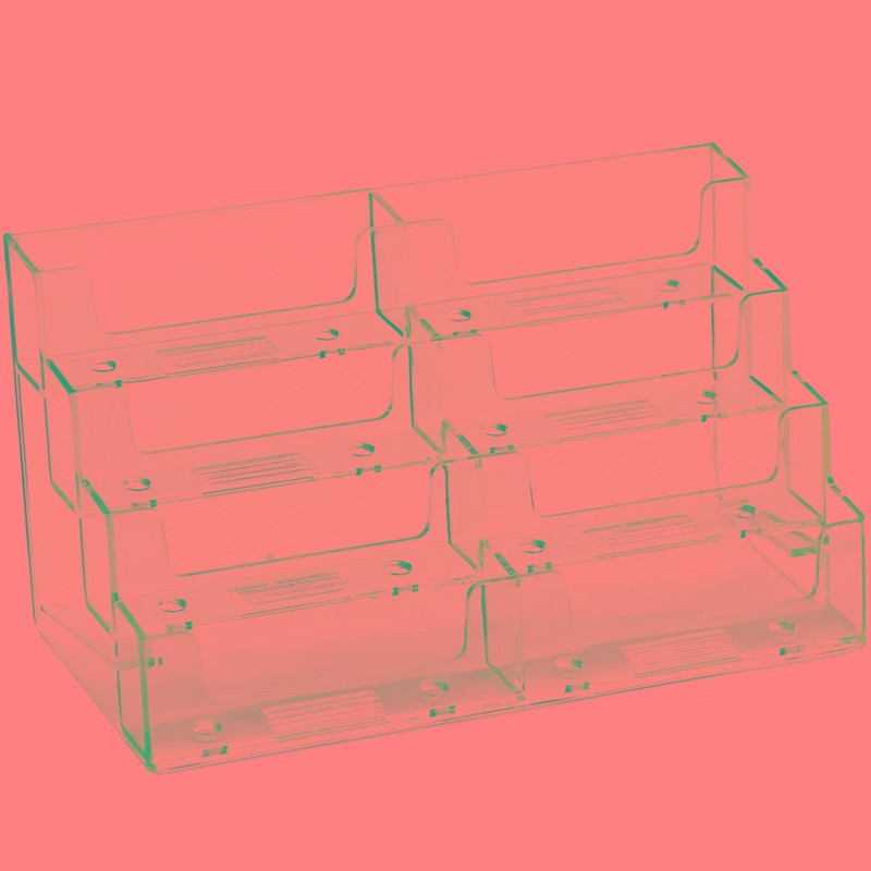 普雅透明名片盒桌面名片箱展会商务卡片座多层卡片盒收纳展示盒名