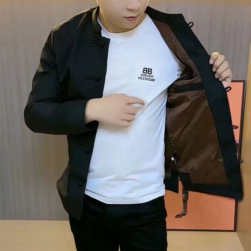 春夏季新中式唐装外套男修身盘扣夹克休闲中山装上衣国风复古上衣