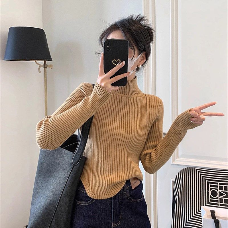 半高领打底衫女秋冬季洋气修身内搭毛衣小个子短款长袖针织衫上衣,女装/女士精品,毛针织衫,淘宝优惠券,粉丝福利购,淘宝优惠卷