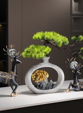 新中式博古架酒柜装饰品客厅茶几家居摆设高档摆件乔迁新居礼品