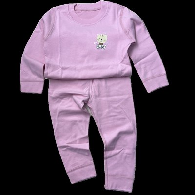 B42羊毛拉架内衣套装男童女童纯棉加厚秋衣裤中大童圆领打底衫601