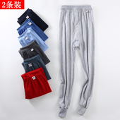 打底保暖衬裤 中老年人秋裤 单件薄款 宽松全棉毛裤 男纯棉加肥加大码