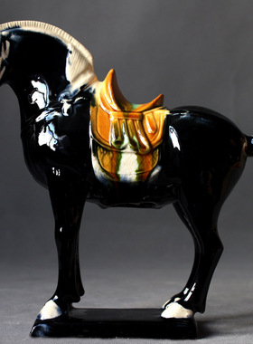 唐三彩马陶瓷马六骏马摆件家居工艺礼品马到成功摆件马上有钱对象