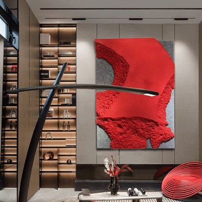 设计师样板间挂画定制软装装饰画酒店玄关艺术酒店壁画装置画立体
