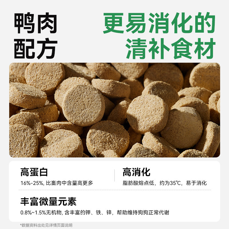 帕特犬用生骨肉鸭肉主食冻干泰迪柯基金毛狗零食肉干狗粮试吃装