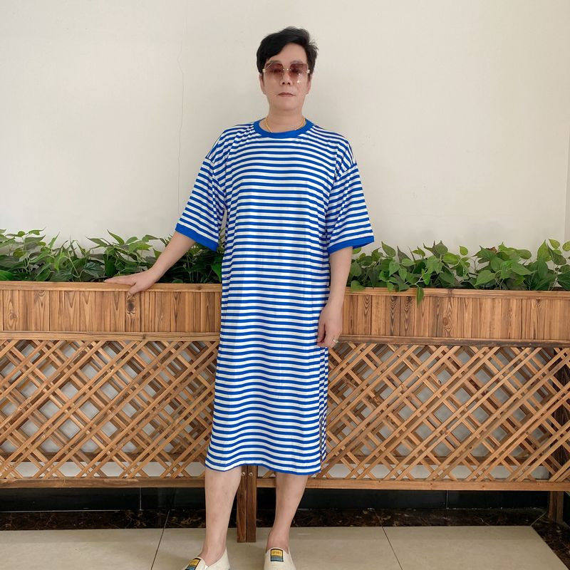 青年男士时尚休闲条纹加长款过膝浴袍弹力舒适短袖家居睡裙睡袍潮,女士内衣/男士内衣/家居服,睡袍/浴袍,淘宝优惠券,粉丝福利购,淘宝优惠卷