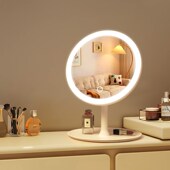 智能化妆镜梳妆台小镜子女生卧室led带灯学生宿舍桌面补光梳妆镜